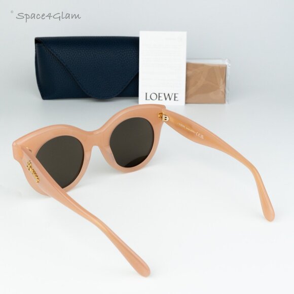 Loewe Women Sunglasses Pink Nude Brown Cat Eye LW40126I 72E NEW AUTHENTIC